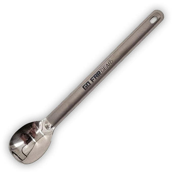 Long handle Titanium spoon w/ polished bowl