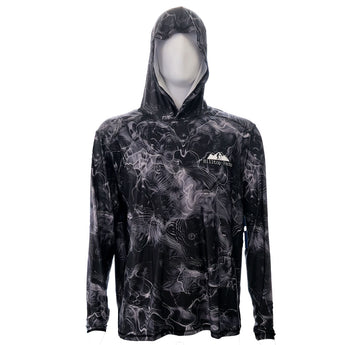 "UltraShade Hoodie" (Sun Hoodie) Water/Smoke Camo Pattern UPF50
