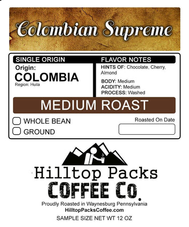 Colombian Supreme - Medium Roast - Hilltop Packs LLC