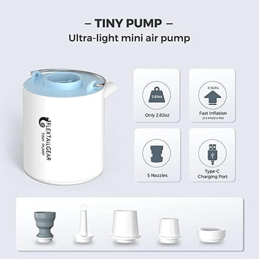 FLEXTAILGEAR Tiny Pump "Original" Portable Air with 1300mAh Battery Rechargeable - Hilltop Packs LLC