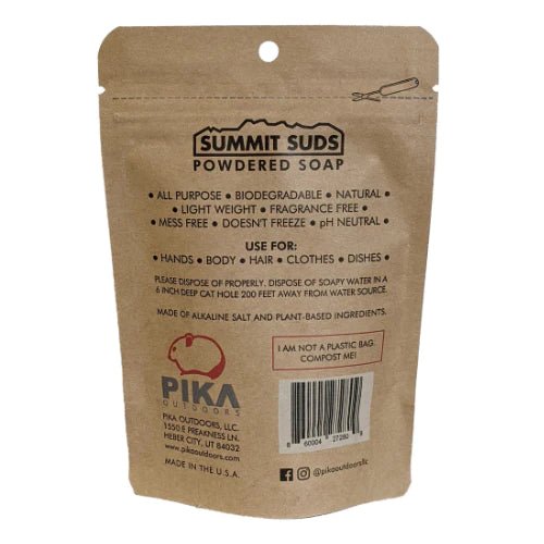 Summit Suds Powdered Soap by Pika Outdoors - Hilltop Packs LLC